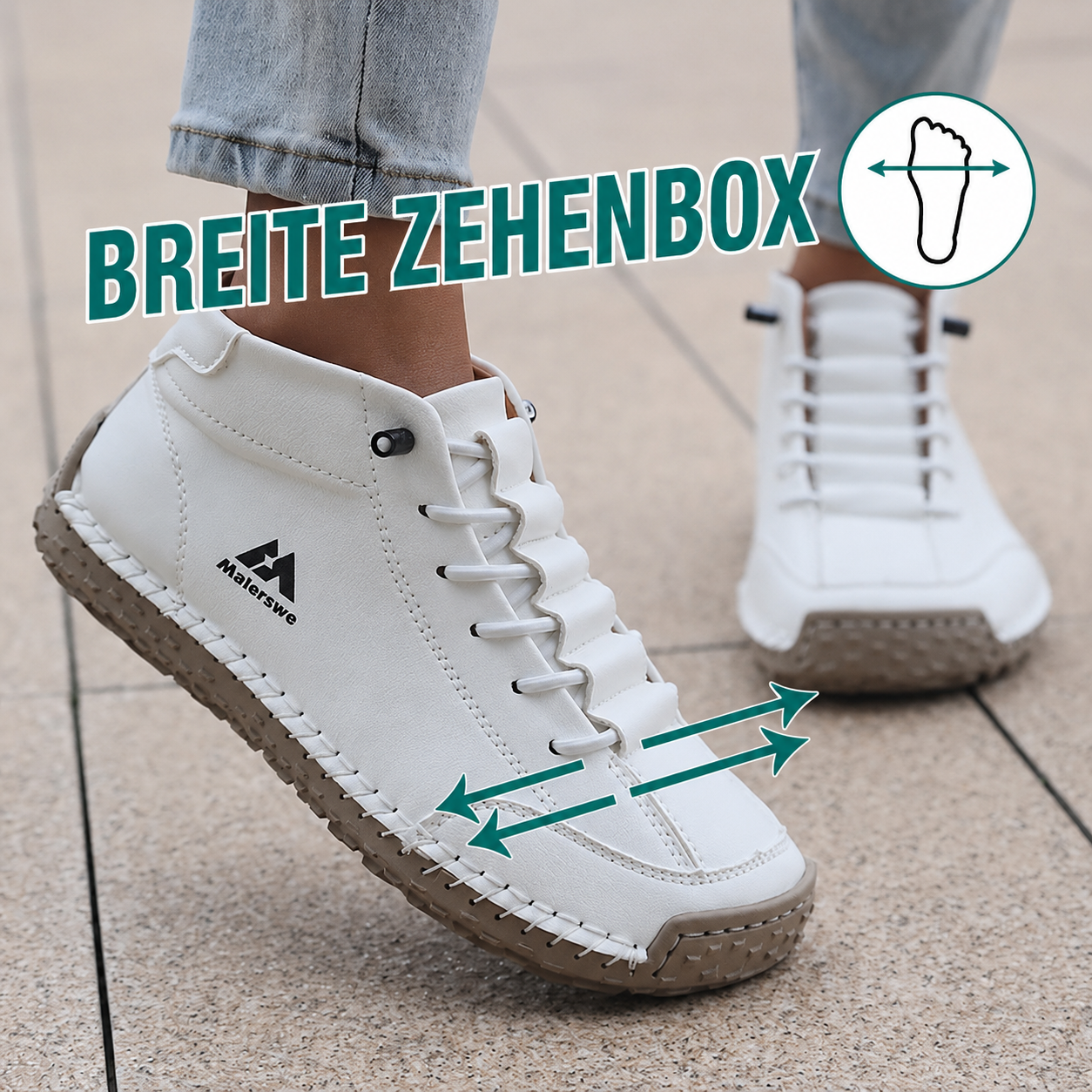 Mona - Komfort-Sneaker mit extra breiter Zehenbox
