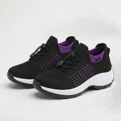 Ambulo Orthopädische Schuhe Strickstoff - Lila Schwarz