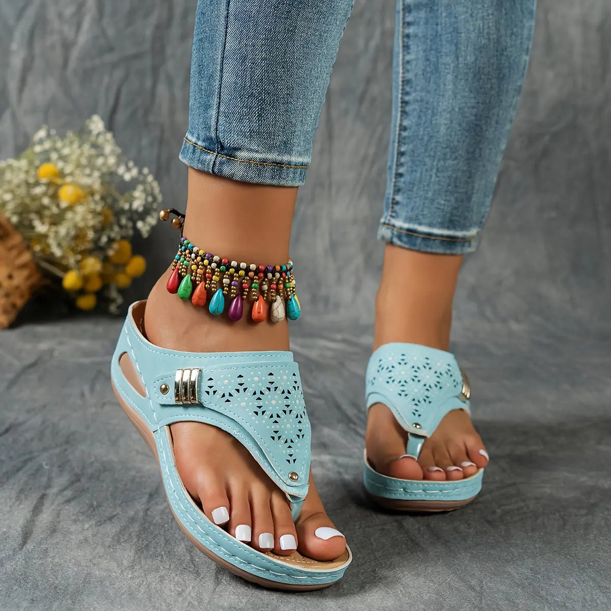 Élodie - Keil-Zehensandalen für Dame