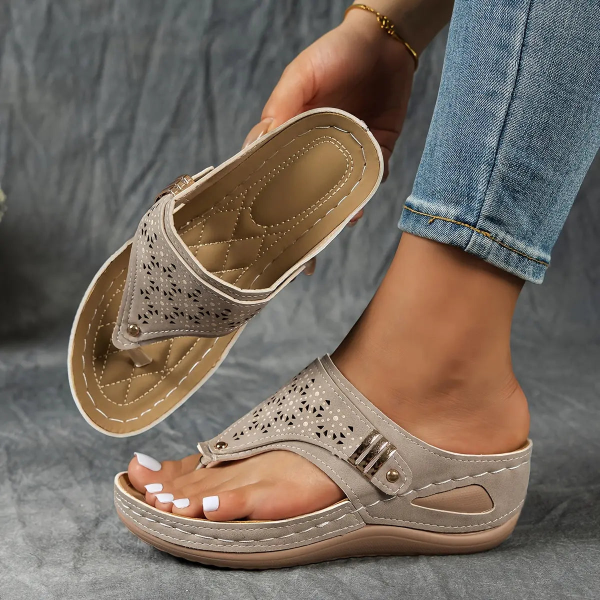 Élodie - Keil-Zehensandalen für Dame