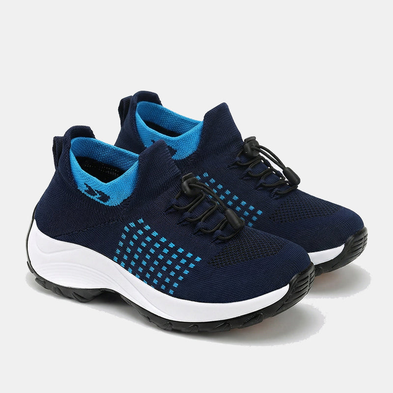 Ambulo Orthopädische Schuhe Strickstoff - Blau Marineblau