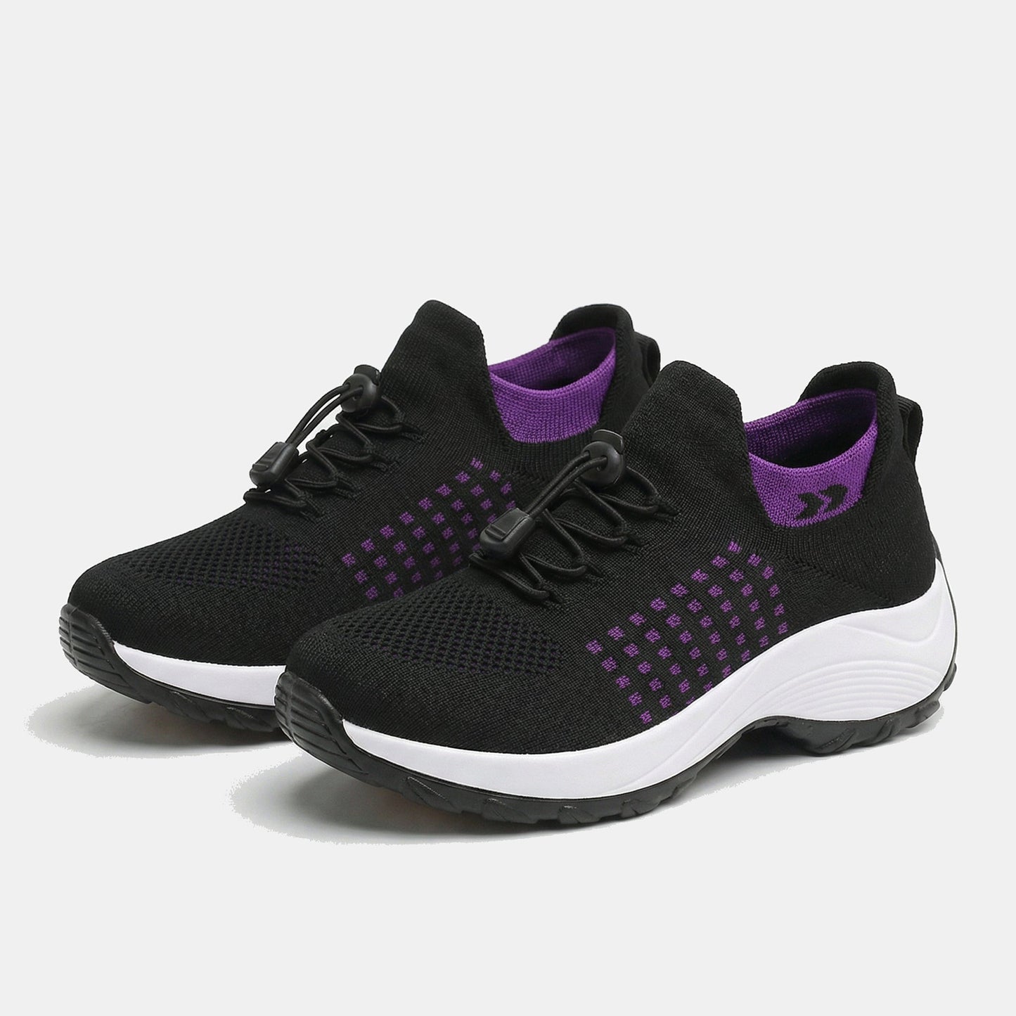Ambulo Orthopädische Schuhe Strickstoff - Lila Schwarz
